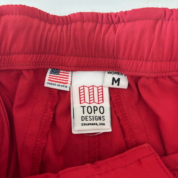 Topo Designs nylon pants women’s size medium red hike camp outdoor track - Picture 5 of 9